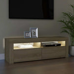 TV Cabinet with LED Lights Sonoma Oak 120x35x40 cm 804313