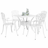Garden Table Set 5 pcs White Cast Aluminium 3334762