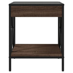 ZNTS Coffee Table with Infinity LED Brown Oak 40x40x49 cm 847696