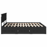 Bed Frame with Drawer Black 200 x 200 cm Engineer Wood 3407950