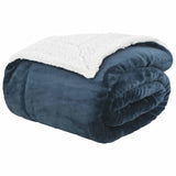 Throw Blanket Navy Blue 240 x 270 cm Fleece 42016992