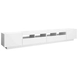 TV Cabinet with LED Lights White 260x35x40 cm 3081915