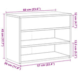 Shoe Bench Old Wood 60x30x45 cm Engineered Wood 856754