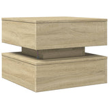 Coffee Table with LED Lights Sonoma Oak 50x50x40 cm 839856