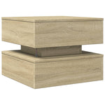 ZNTS Coffee Table with LED Lights Sonoma Oak 50x50x40 cm 839856