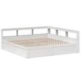 Bookcase Bed without Mattress White 180x200cm Solid Wood Pine 3324452