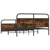 Metal Bed Frame without Mattress Smoked Oak 160x200 cm 3318638