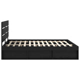 Bed Frame with Headboard Black 180 x 200 cm Solid Pine Wood 3411713