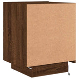Bedside Cabinets with LED Lights 2 pcs Brown Oak Engineered Wood 836748
