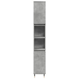 Bathroom Cabinet Concrete Grey 30x30x190 cm Engineered Wood 857195