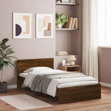 Bed Frame without Mattress with Headboard Brown Oak 100x200 cm 838623