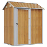 Garden Shed Light Brown 192x152.5x237 cm Galvanised Steel 364533
