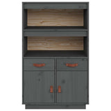 Highboard Grey 67x40x108.5 cm Solid Wood Pine 820159
