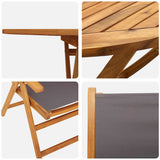 Garden Dining Set Folding 5 pcs Anthracite Solid Acacia Wood 3375744