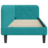 Corner Bed Frame with Headboard Turquoise 80 x 200 cm Velvet 42016594