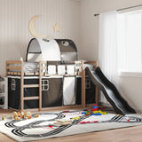 Bunk Bed without Mattress with Slide White and Black 90x190 cm Single 3284152