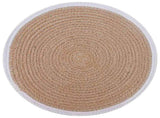 Jute Placemets 12 pcs Natural and White 30 cm 100% Tossa Jute 42012319