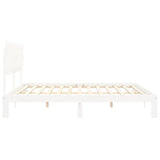 Bed Frame without Mattress White 200x200 cm Solid Wood Pine 3193747