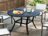 90 cm Garden Dining Table 4-5 cm Parasol Hole, Round Outdoor Dining Table, Steel Garden Table T3398P328065