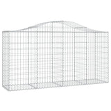 Arched Gabion Baskets 4 pcs 200x50x100/120 cm Galvanised Iron 3145642
