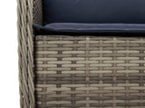 9 Piece Garden Dining Set with Cushions Grey Poly Rattan 3211893