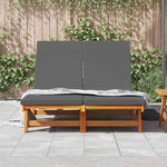 Sun Lounger Reclining Brown 125 x 200 x 84cm Solid Acacia wood 3325189