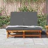 Sun Lounger Reclining Brown 125 x 200 x 84cm Solid Acacia wood 3325189