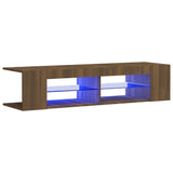 TV Cabinet with LED Lights Brown Oak 135x39x30 cm 815695