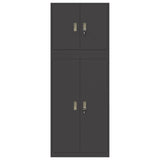 Storage Cabinet 2 pcs Black 80 x 40 x 210 cm Steel Lockable 3438741