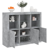 Sideboards with LED Lights 3 pcs Concrete Grey Engineered Wood 3209103