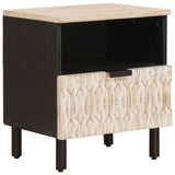 Bedside Cabinet 2 pcs White 40 x 33 x 46 cm Solid Mango Wood 4017871