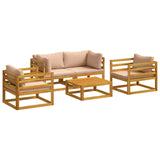 5 Piece Garden Lounge Set Modular Natural Solid Acacia Wood 3417285