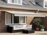 Retractable Awning Light Grey and White 3.5 x 2 m Fabric 3425751
