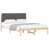 Bed Frame with Upholstered Headboard Dark Grey 135 x 190 cm 878060