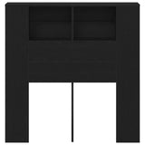 Headboard Cabinet with Shelf Black Oak Engineered Wood 862756