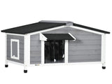 Wooden Dog Kennel for Outside, for Medium Dogs, 65H x 97L x 72Wcm, Grey T3398P349624