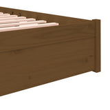 Bed Frame without Mattress Honey Brown Solid Wood 120x190 cm Small Double 814922
