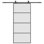 Sliding Door with Hardware Set Black 90x205 cm ESG Glass 3375859