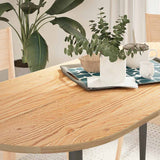 Table Top 140x60x2 cm Solid Wood Oak Oval 4009064