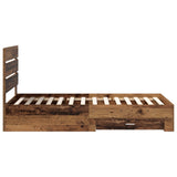 Bed Frame with Drawer Old Wood 90 x 190 cm Engineered Wood 3412026