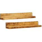 ZNTS Display Shelf 2 pcs Solid Wood Wall-Mounted 241088