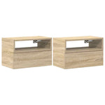 ZNTS Wall-mounted Bedside Cabinets 2 pcs Sonoma Oak 45x26x28.5 cm 858601