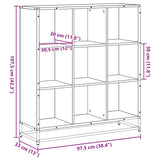 Bookcase Grey Sonoma 97.5x33x107.5 cm Engineered Wood and Metal 3300863