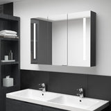 LED Bathroom Mirror Cabinet 89x14x62 cm Shining Black 326526
