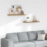Wall Shelf 2 pcs Brown 90 x 23.5 x 3.8 cm Engineered Wood 42019954