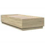 Bed Frame with LED without Mattress Sonoma Oak 100x200 cm 3209627
