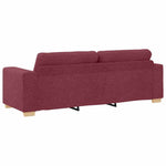 Sofa Set with Cushion 2 pcs Wine Red 221 x 78 x 80 cm Fabric 3324713