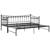 Sofa Bed Frame Black Powder-coated metal 90x200 cm 324758