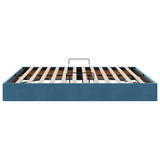 Storage Bed with Mattress Dark Blue 160 x 200 cm Velvet 3370110