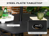 Five-Piece Garden Dining Set, with Rattan Seat Chairs and Cushions - Black T3398P317610